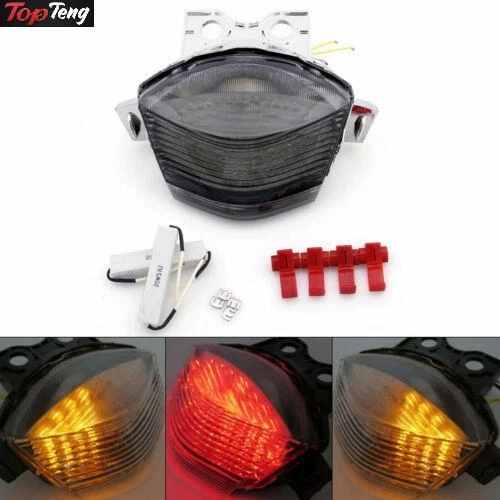 Integrated LED TailLight Turn Signals for Kawasaki Ninja 650R 2006-2008 Smoke D