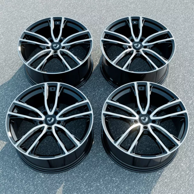 22" Cades Helious Black Pol Alloy Wheels For Bentley Continental GT / GTC 2003+