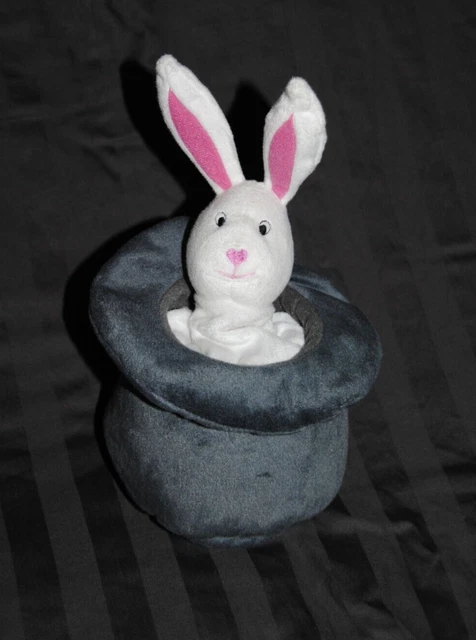 Peluche Doudou Lapin musical Chapeau IKEA Leka Circus Blanc Noir Rose TTBE