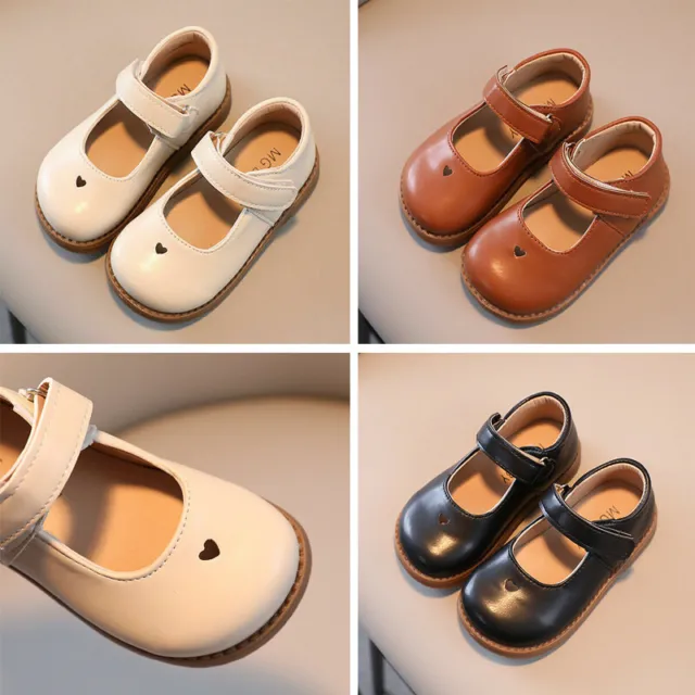Scarpe in pelle PU alla moda per bambini ragazze primavera estate scarpe bambino a forma di cuore cave