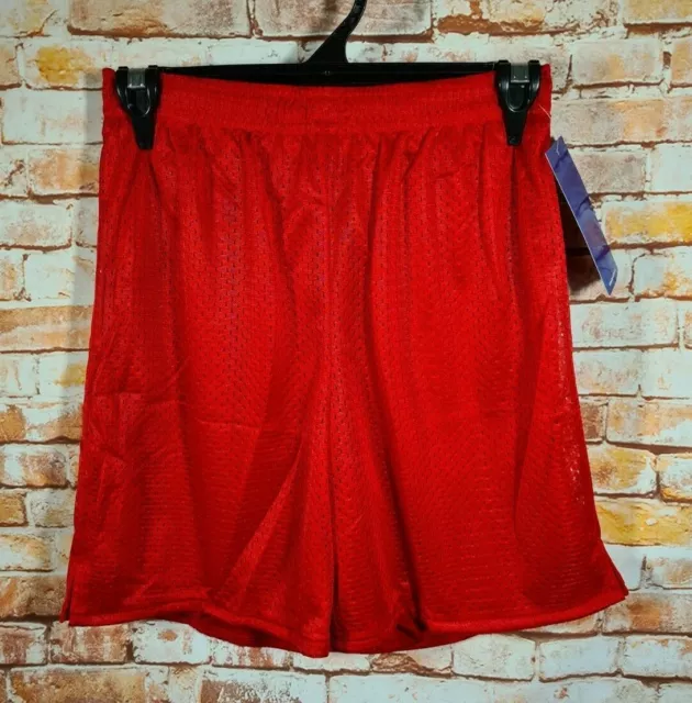 BNWT Girls Boys Sz 6 LW Reid Hot Red Stretch Mesh Style School Sports Shorts