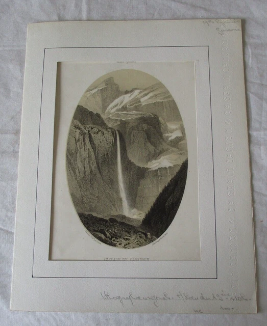 ANCIENNE GRAVURE FRANCE Hautes Pyrenees (65) Cascade De Gavarnie EUR 15 ...