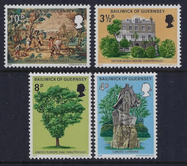 1975 Guernsey Victor Hugo's Exile Set Of 4 Fine Mint Mnh/Muh