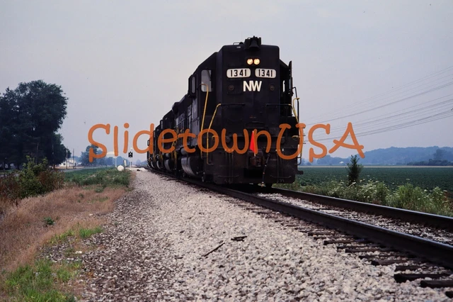 Vtg 1980's Original Photo Train Slide 1341 Engine Norfolk & Western NW X2O009