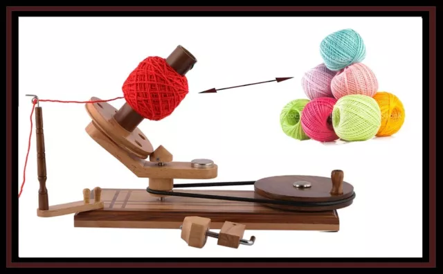 Wooden Yarn Table Top Winder Wool Speedy Winder String Crochet