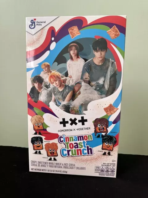 TXT K-POP COLLECTIBLE Cinnamon Toast Crunch Cereal with 5 Photo Cards - SEALED