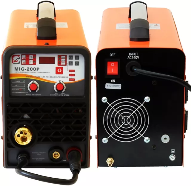 ANDELI Aluminium Pulse MIG Welder Inverter Gas Gasless 200amp Lift-TIG MMA 5in1 2