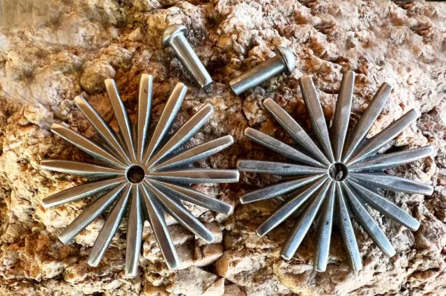 NICE NEW 2 1/4" 16-Point COWBOY VAQUERO Fancy SPUR ROWELS & Pins