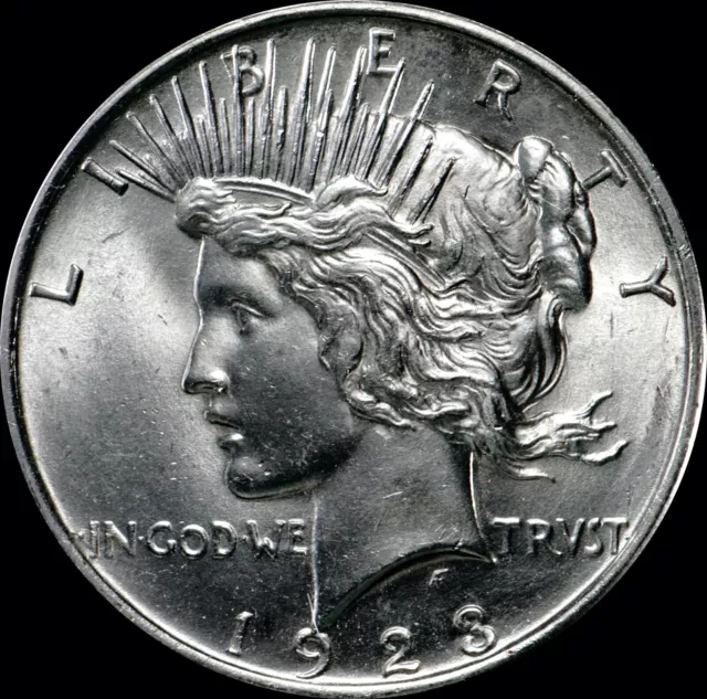 1923 Peace Silver Dollar Brilliant Uncirculated, GEM,  302