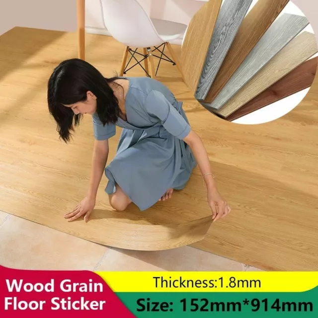 Self-Adhesive Wallpaper 3D Wood Grain Waterproof Foam PVC Floor Wall Sticker