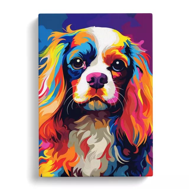 Cavalier King Charles Spaniel Pop Art Canvas Wall Art Print Framed Picture Decor