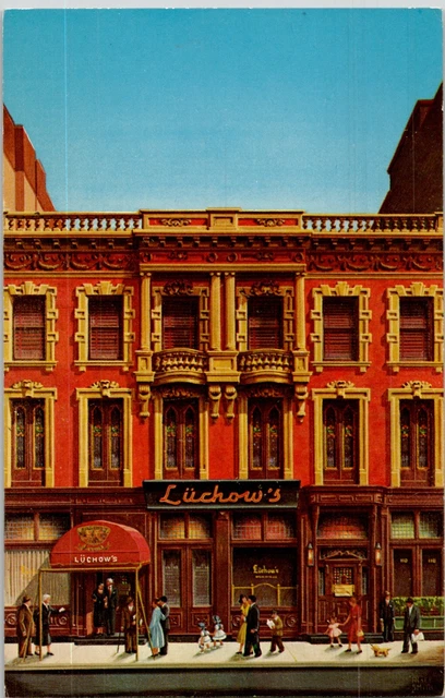 New York City Newc York Luchows Restaurant Downtown.   Postcard Vintage  IPC 50