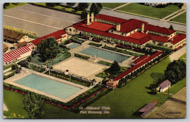 Postcard Officers' Club, Fort Benning, Georgia linen 1954 M139