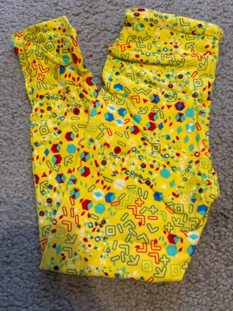 LuLaRoe kids S/M Yellow Blocks Geometric New leggings 2-8 NWT Small Medium