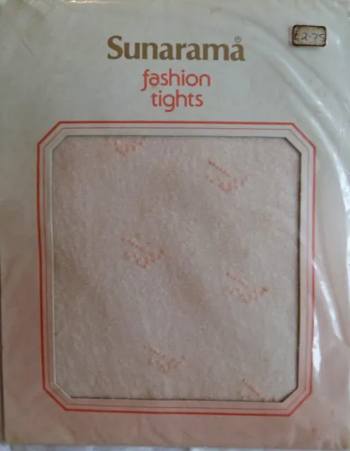 Sunarama One Size Vintage Patterned Fashion Tights in Pink