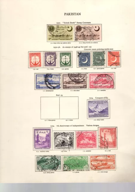 Larrge Pakistan Collection 21 Pages Values/Sets  Mint/Used 1953-1966