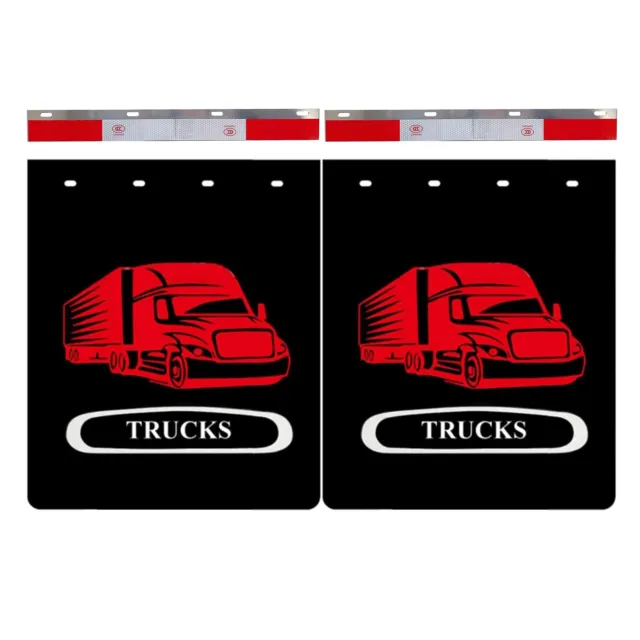 24"x30" Mud Flaps and Reflective Strips for Heavy-Duty Truck Semi Truck Trailer