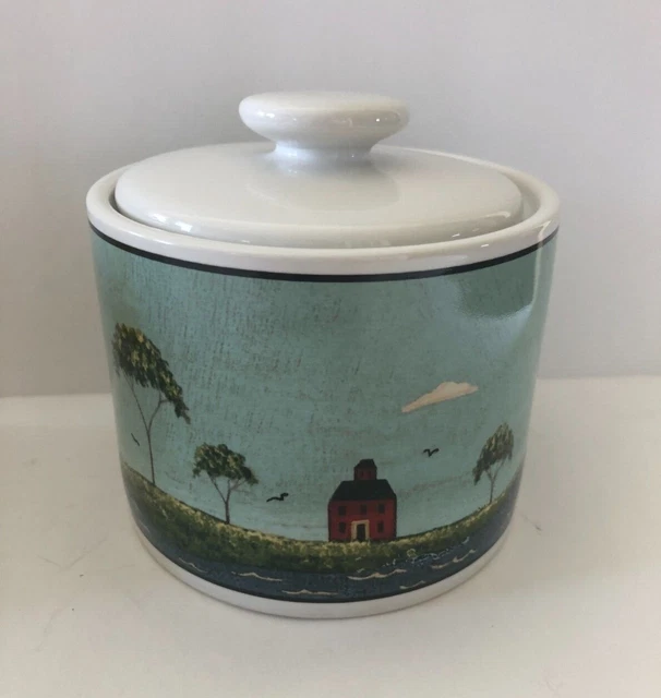 Warren Kimble Coastal Breeze Ceramic Covered Sugar Jar by Sakura NY 