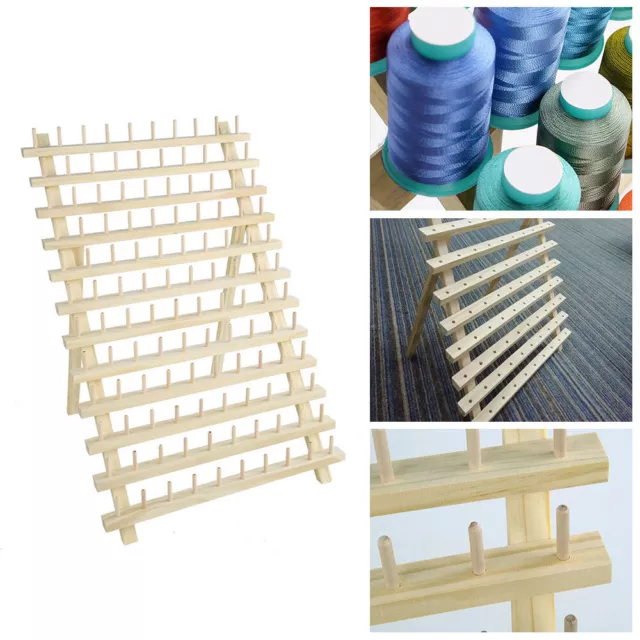 120 Spool Wood Thread Tailor Holder Rack Sewing Organizer Storage Bobbin Sew