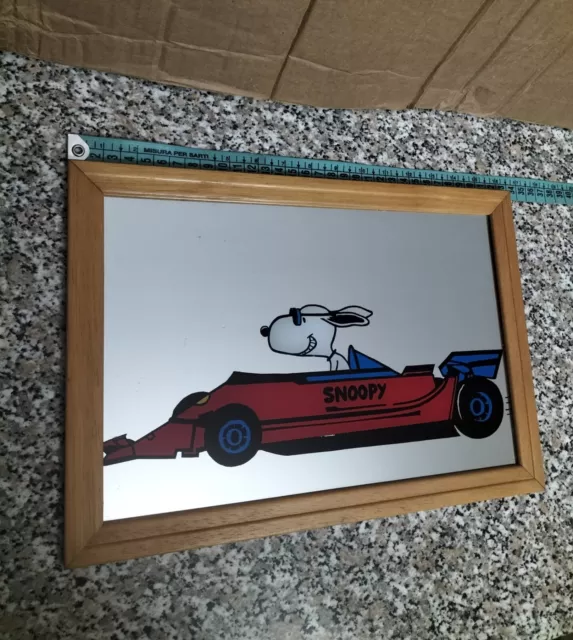 Quadro A Specchio Pubblicitario Vintage Da Collezione Personaggio Snoopy Pilota