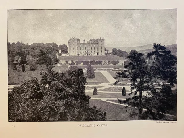 Antique Print DRUMLANRIG CASTLE Dumfries & Galloway SCOTLAND UK Cassells Poulton