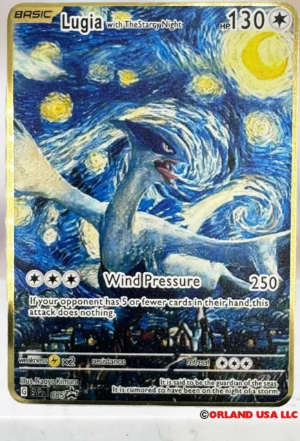 Pokemon Lugia with The Starry Night Van Gogh Gold Card