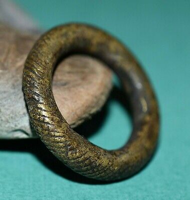 Antique Yoruba Lost Wax Casted Brass Ring, Old African CURRENCY, Nigeria Africa