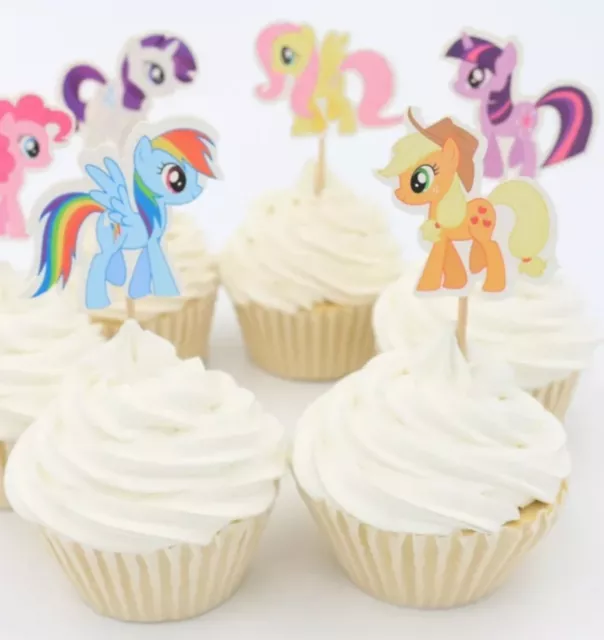 My Little Pony Cupcake Cake Topper Picks Birthday x 12 Party, Novelty