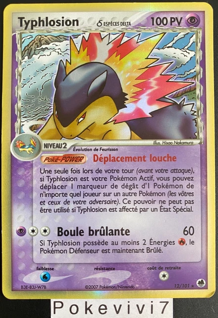 Carte Pokemon TYPHLOSION 12/101 Holo Bloc EX Ile des Dragons FR
