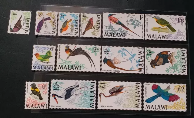 MALAWI 1968 1d to £2 SG 310 - 323  Sc  95 - 109 birds set 14 MNH