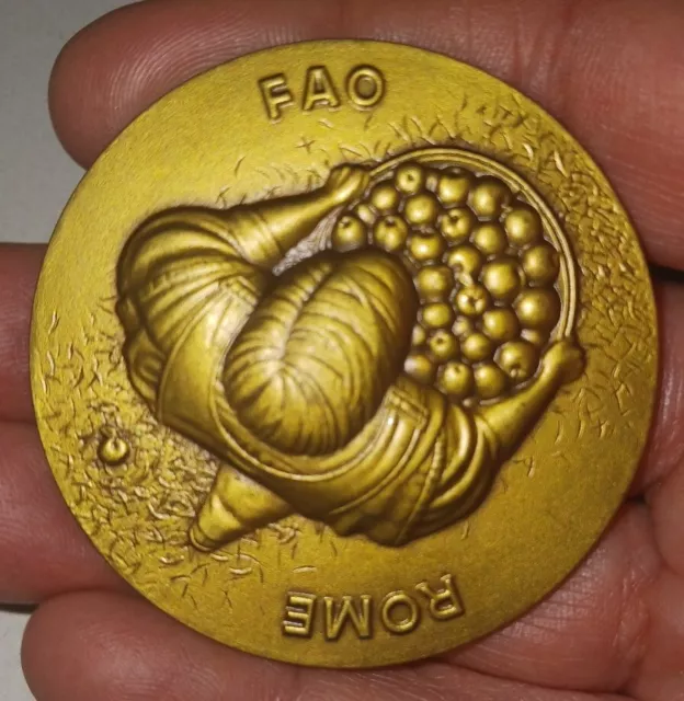 FAO ROME World Food Day Bronze Medallion-Chester Y. Martin. 1984.