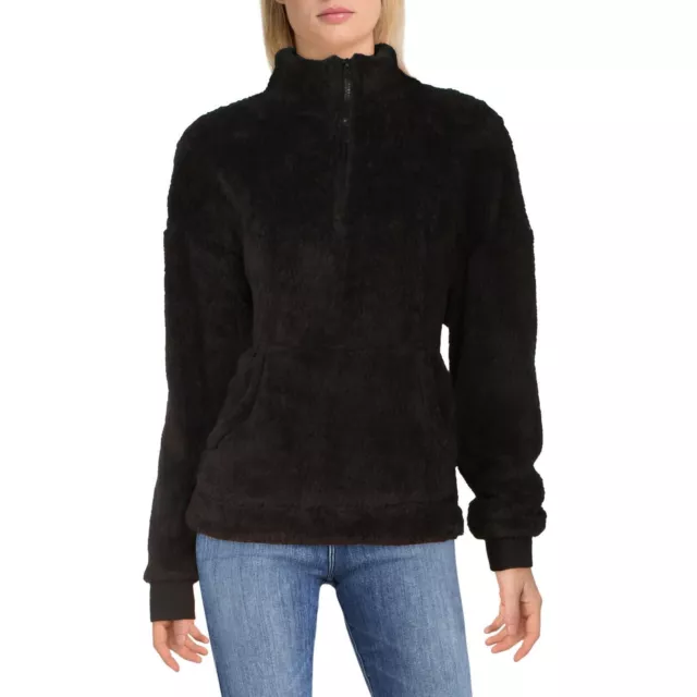 Sanctuary - Womens Brushed Knit Zip-Up Faux Fur Knit 3/4 Jacket Pullover