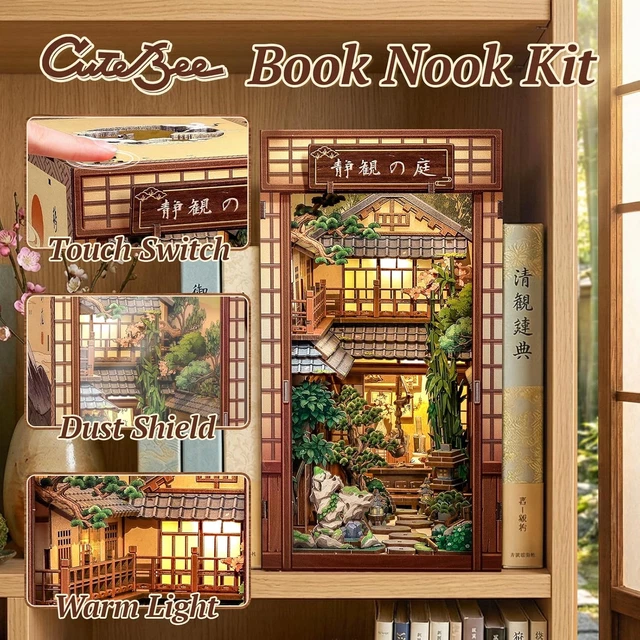 DIY BOOK NOOK Kit, Japanese Miniature House Kit (Serene Courtyard) £44. ...