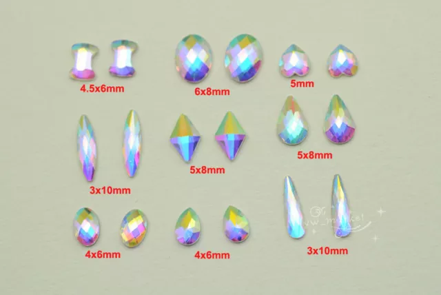 100 pcs Glass Small Crystal AB Rhinestone Flatback Nail Art 
