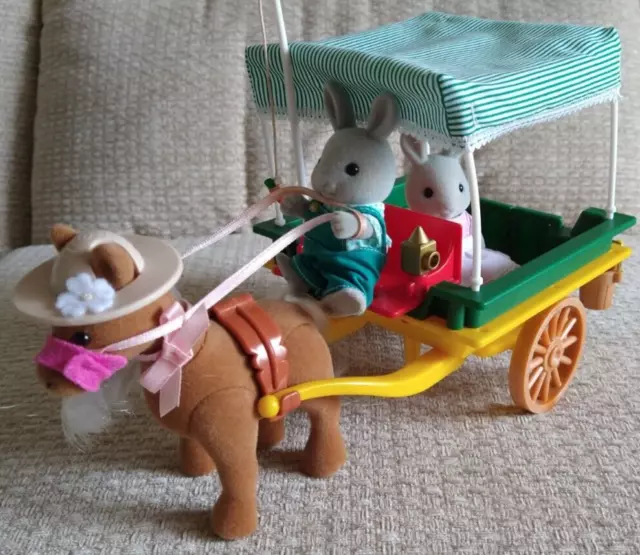 SYLVANIAN FAMILIES TOMY PONY and TRAP SET two vintage Babblebrook rabbits box 35.00 PicClick UK