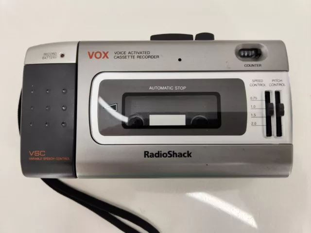 Radio Shack CTR-118 VOX Portable Cassette Recorder Variable Speech- WORKS!