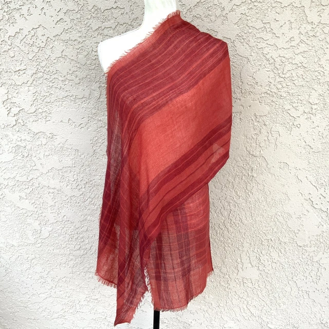 BAJRA 100% Cashmere Mini Fringe Rectangular Plaid Scarf 20”x64 Lightweight Nepal BAJRA 100% Cashmere Mini Fringe Rectangular Plaid Scarf 20”x64 Lightweight Nepal