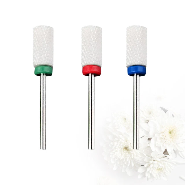 3 pz trapano per manicure grana fine chiodo punta trapano chiodo bit