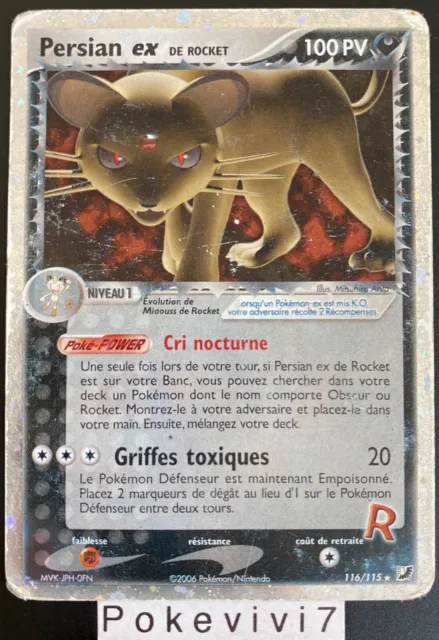 Carte Pokemon PERSIAN 116/115 EX Ultra Rare Bloc EX Forces Cachées FR