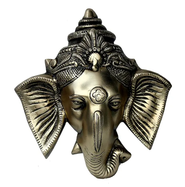 Brass Hindu God Lord Ganesha Ganesh Door Hanging (6 x 5 inch, Gold) Home Decor