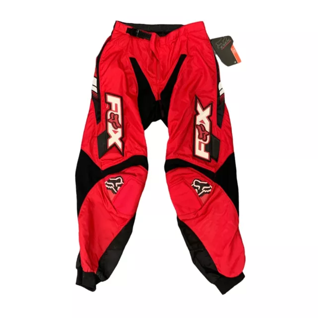 Fox Racing 180 Motocross Pants Mens 30 Red Durable Ripstop Nylon Blend Dirt Bike