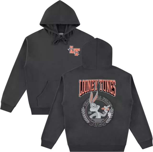 Premium Men's Looney Tunes Bugs Bunny Hoodie: Luxurious Plaid Patches and...