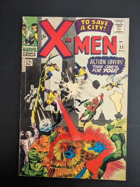 X-Men #23 - Marvel 1966 - VG+ OW-WP - Stan Lee Roy Thomas - Nice Raw Copy