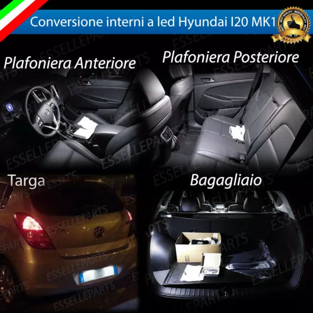 Kit Led Interni Abitacolo Hyundai I20 I 20 Mk1  Kit Completo + Led Targa Canbus