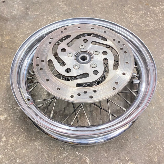 OEM HARLEY DAVIDSON Rear Spoked Wheel Rim Hub Rotor Assembly (16x3.00