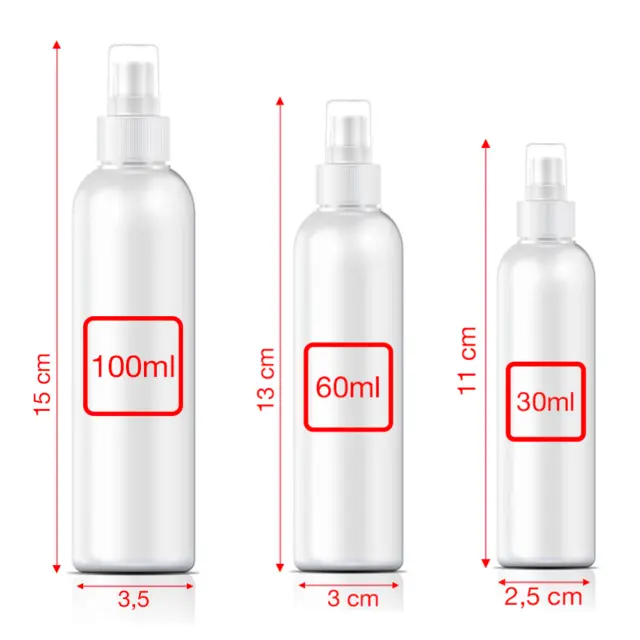 Vaporisateur 30mL + Vaporisateur 60mL + Vaporisateur 100mL