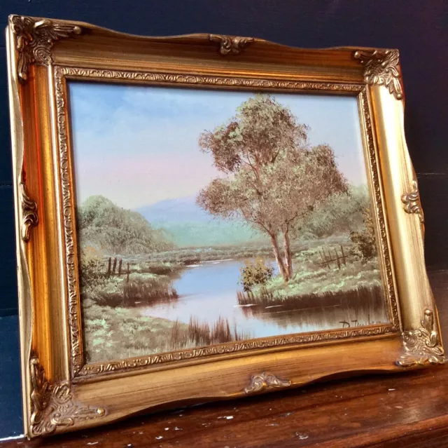 Genuine 20thC IMPRESSIONIST Signed Oil Painting,Landscape,Ornate Gilt Wood Frame