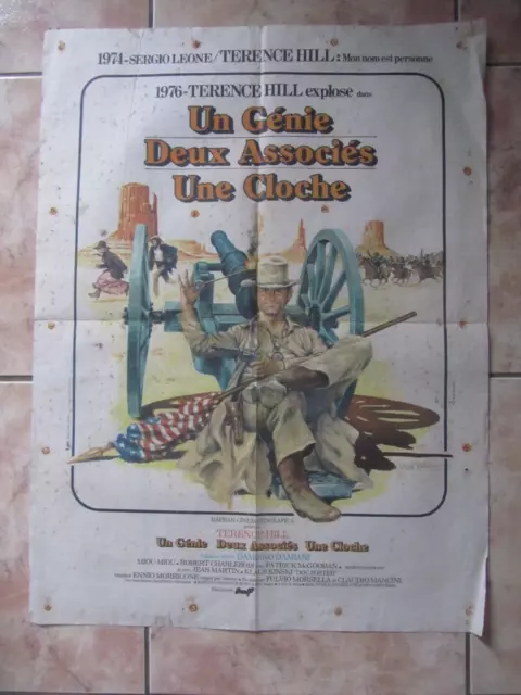 Ancienne Affiche Cinema Un Genie Deux Associes Une Cloche Terence Hill 1976