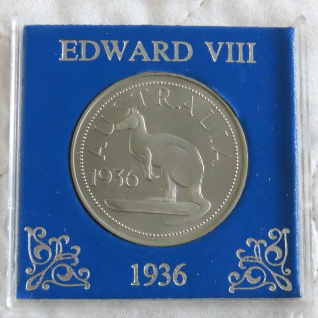 AUSTRALIA 1936 EDWARD VIII PROOF PATTERN MILLED EDGE CROWN - cased