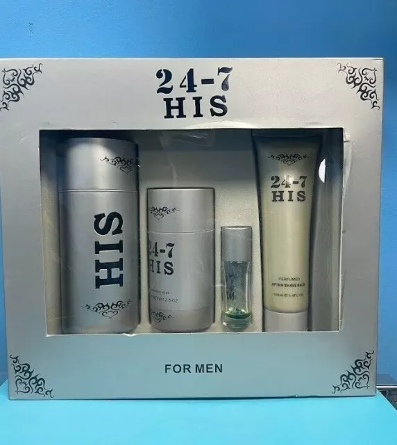 24-7 His Eau de toilette Men, after shave balm, deodorant, 3.4 oz EDT spray SET 2